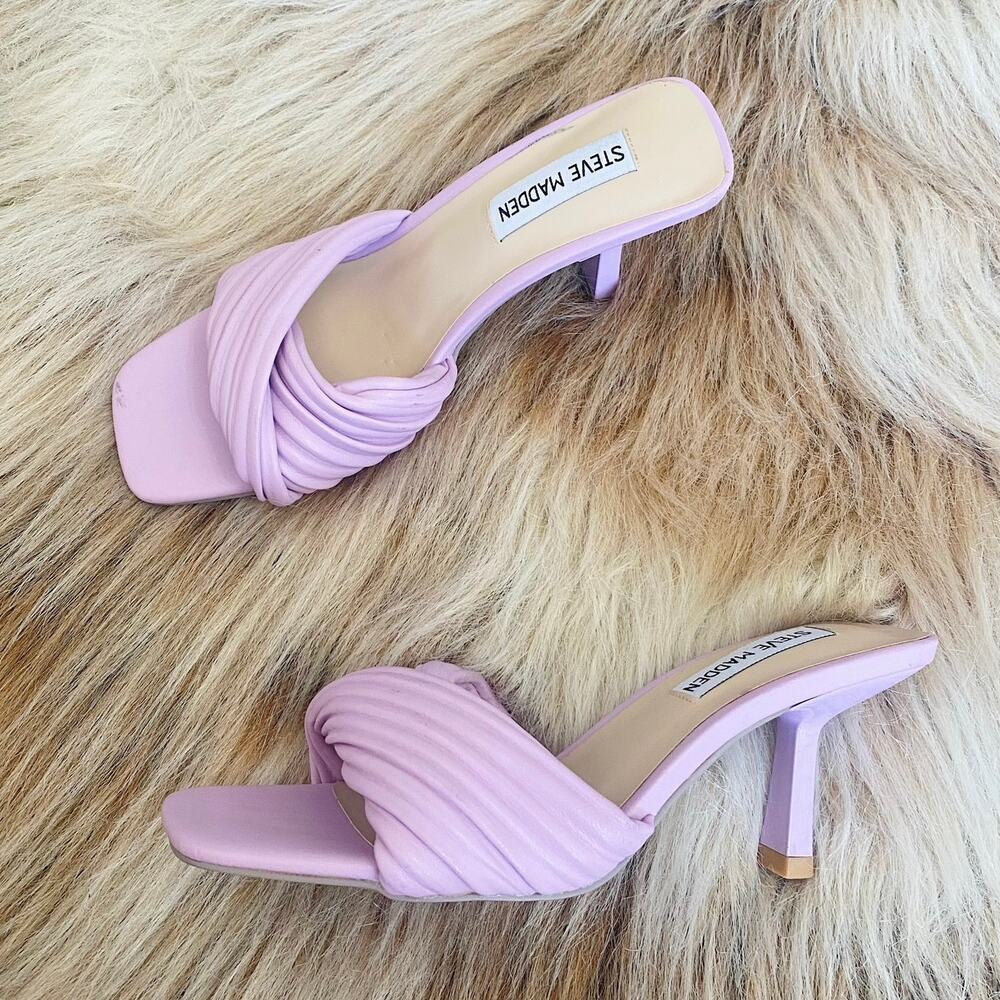 Steve Madden Lavender Purple Twinkled Soft-Volume Knotted Dress Mules Size 6.5